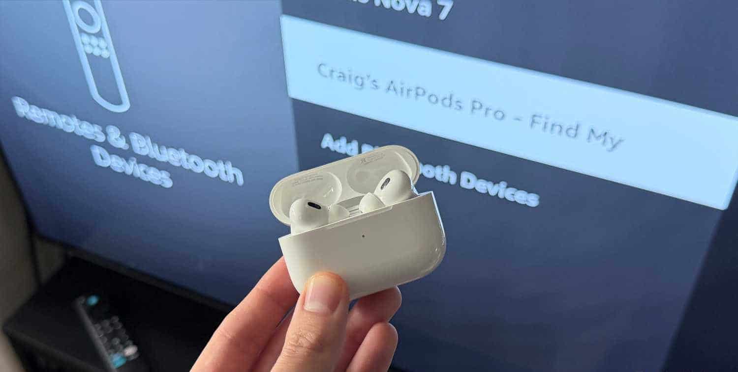 AirPods متصلة بجهاز Fire TV.