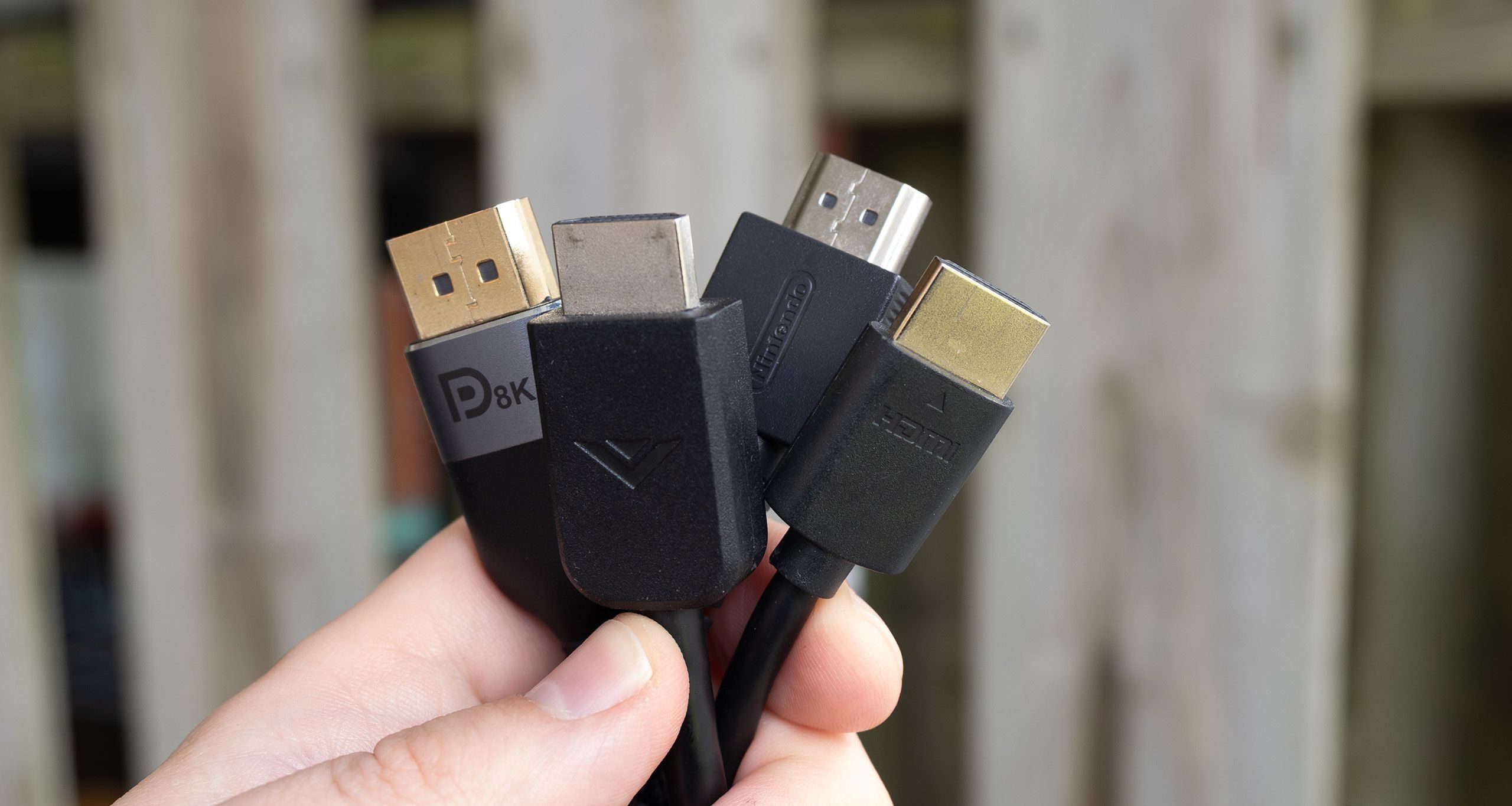 HDMI cables held in bundle