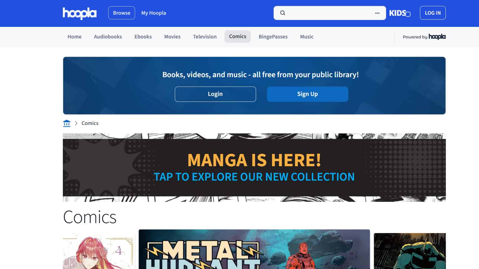 Hoopla Comics | أفضل المواقع لقراءة القصص المصورة عبر الإنترنت مجانًا