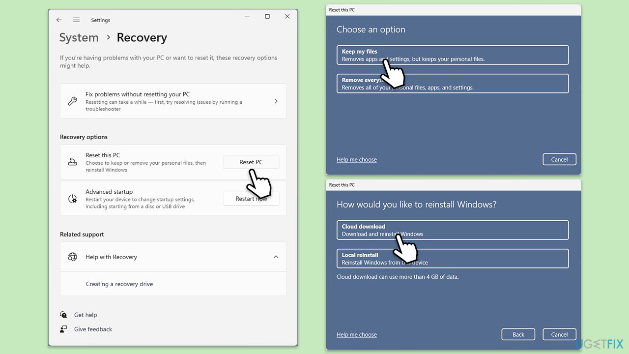 إعادة تعيين Windows