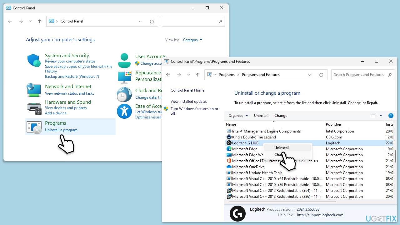إعادة تثبيت التطبيق