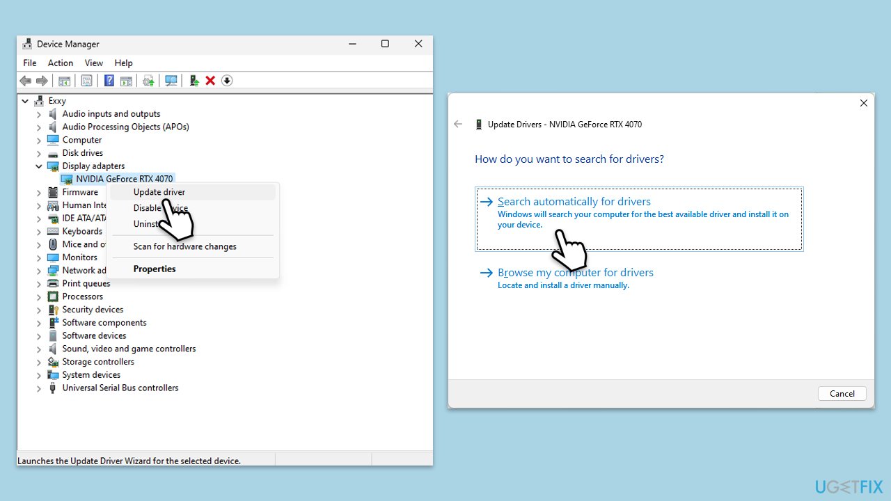تحديث برامج تشغيل GPU