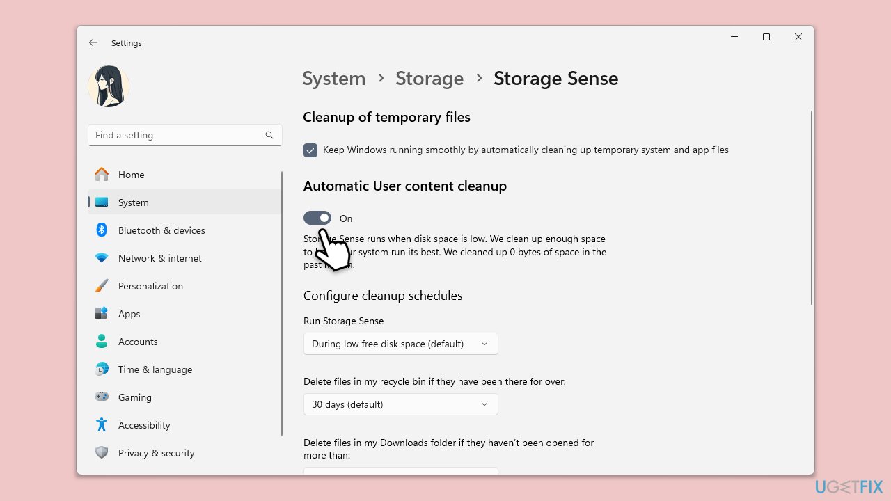 استخدام مستشعر التخزين