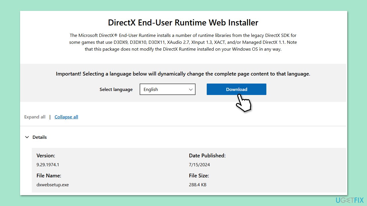 تثبيت دايركت إكس