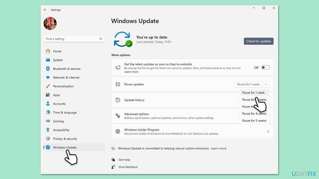 إلغاء تثبيت تحديثات Windows