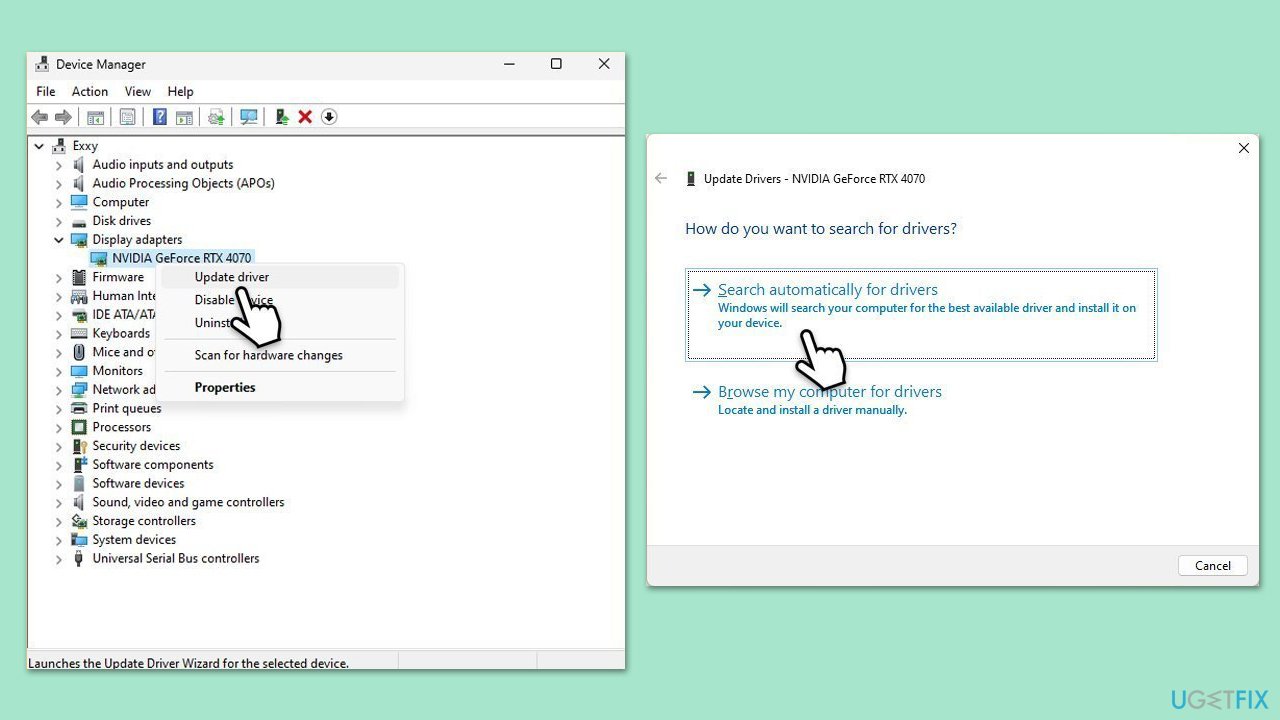 تحديث برامج تشغيل GPU