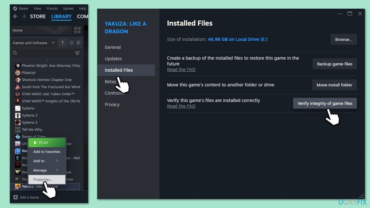 التحقق من ملفات اللعبة