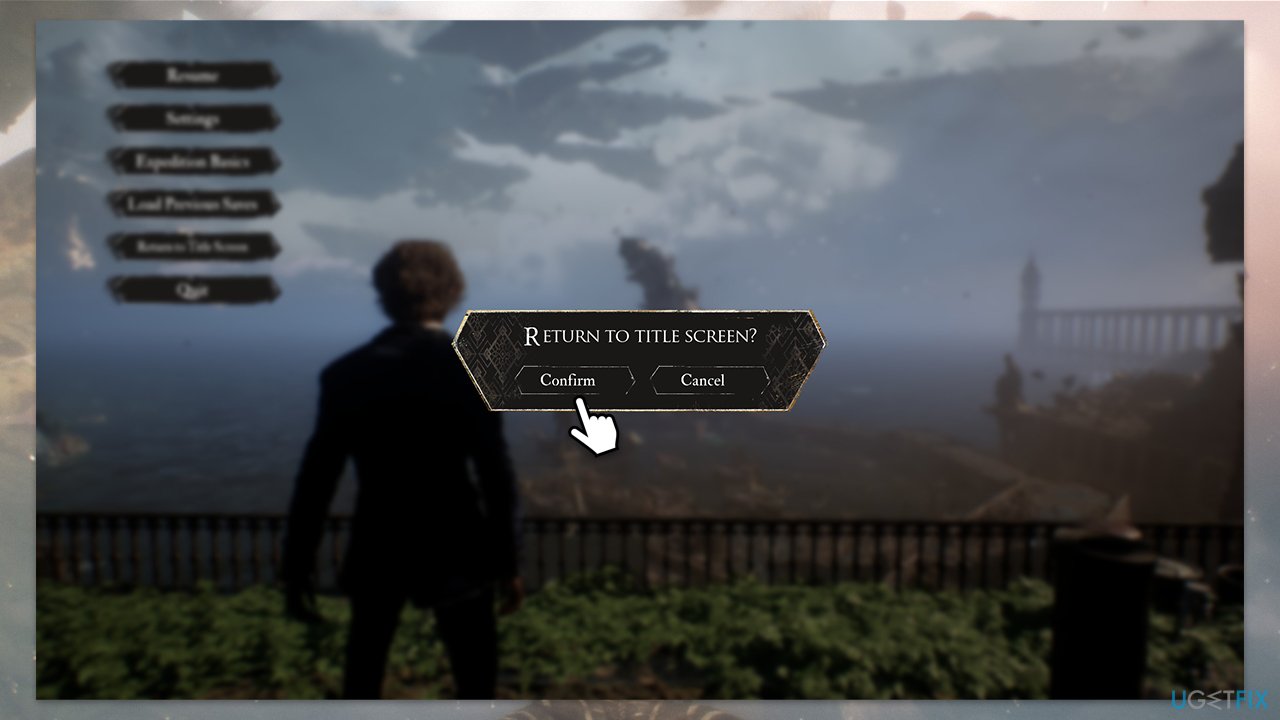 الخروج إلى شاشة العنوان