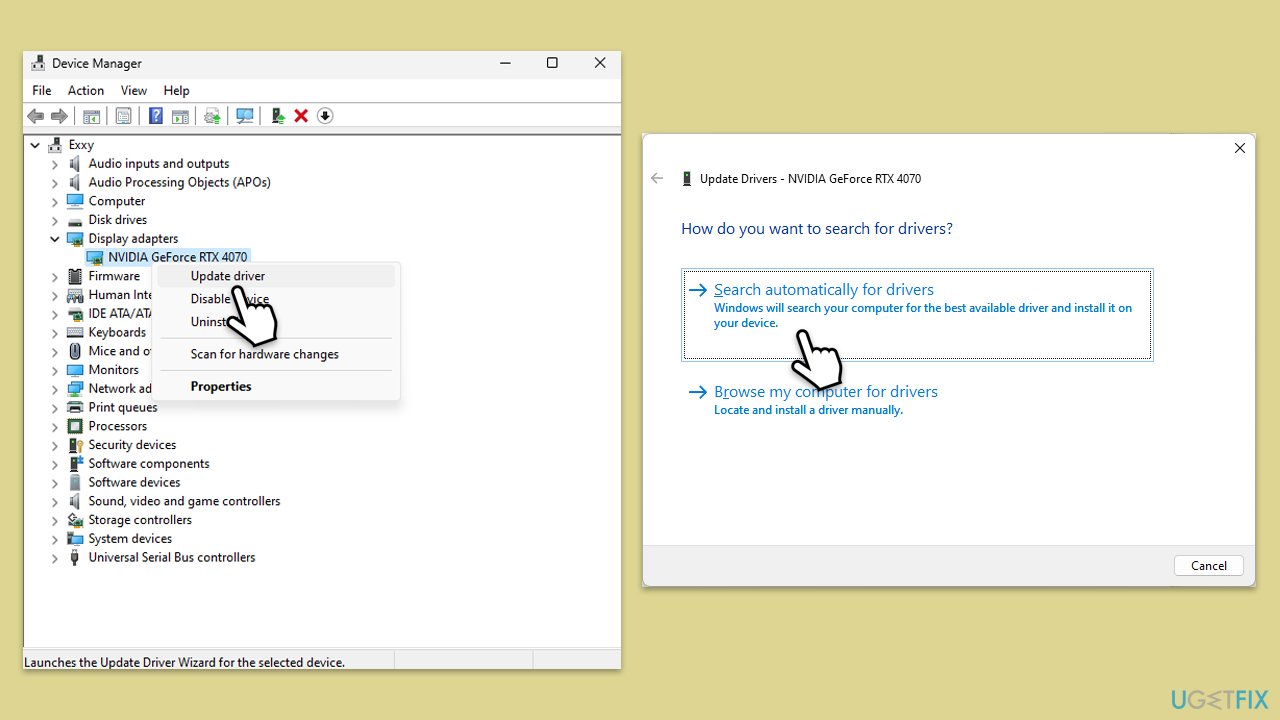 تحديث تعريف وحدة معالجة الرسوميات