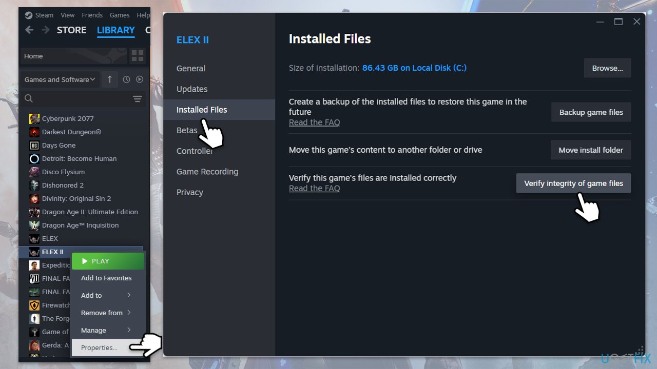 التحقق من ملفات اللعبة