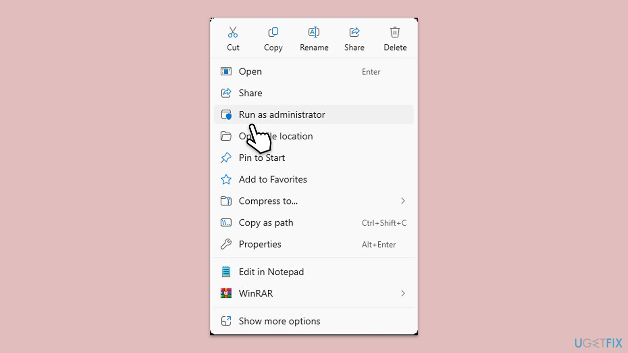 تشغيل كمسؤول