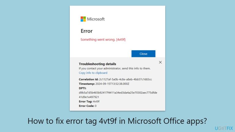 كيفية إصلاح خطأ العلامة 4vt9f في تطبيقات Microsoft Office؟