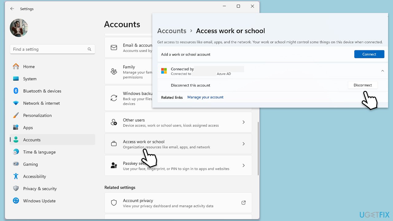 حساب العمل أو المدرسة