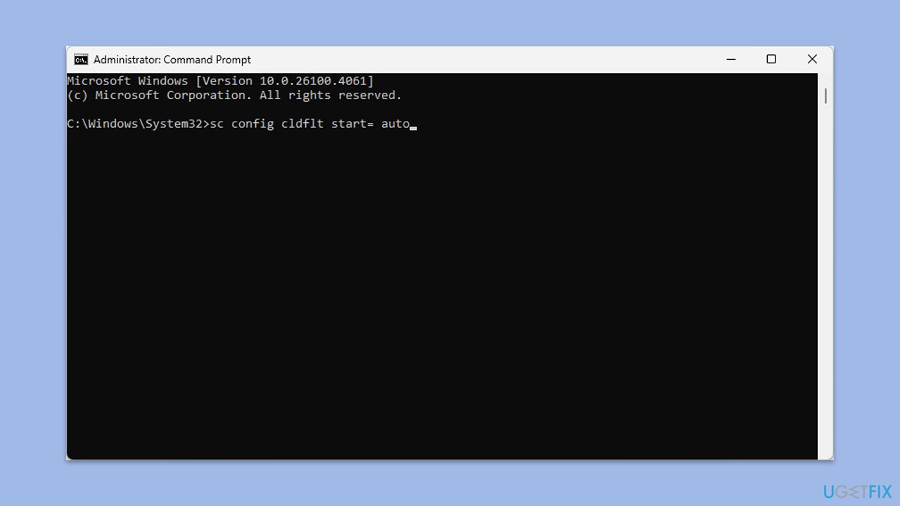 إعادة تسجيل برنامج تشغيل CldFlt