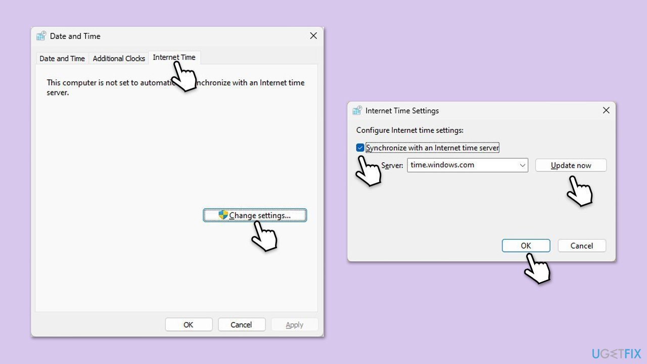 التحقق من الوقت والتاريخ