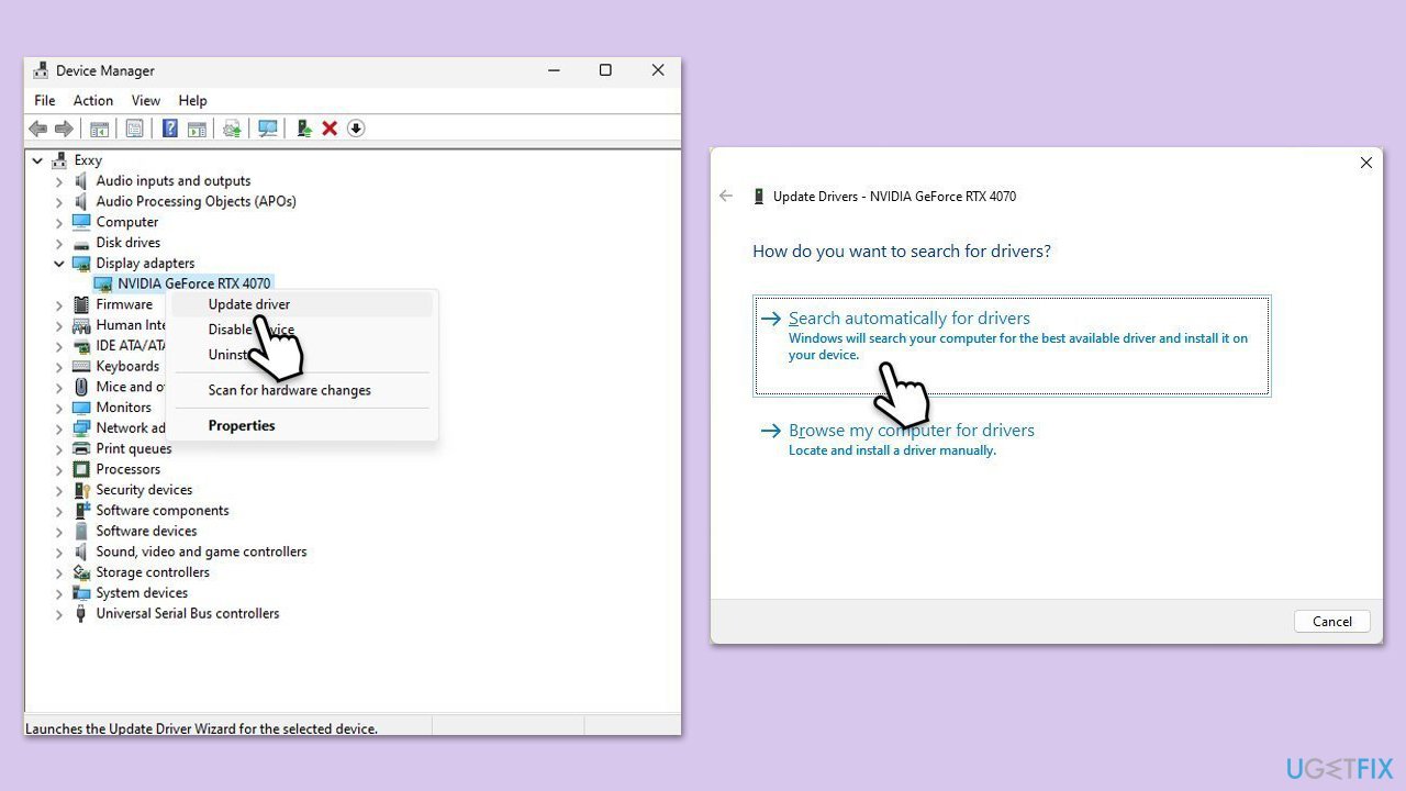 تحديث برامج تشغيل GPU