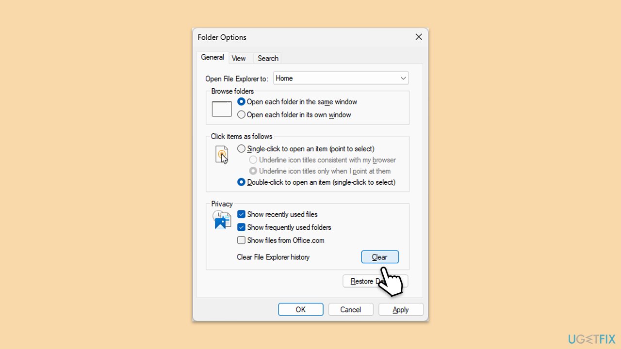 مسح سجل File Explorer