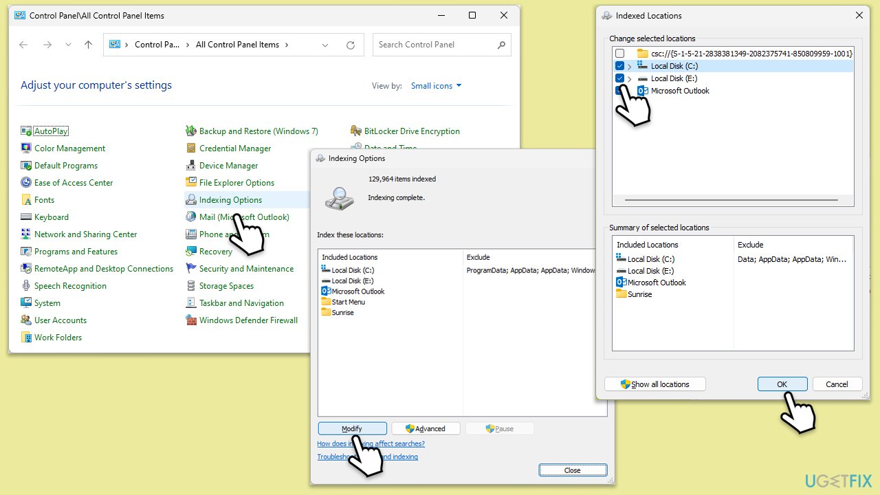 إعادة إنشاء الفهرسة