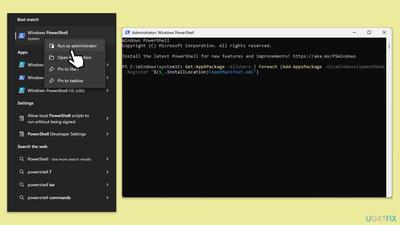 إعادة تسجيل التطبيقات