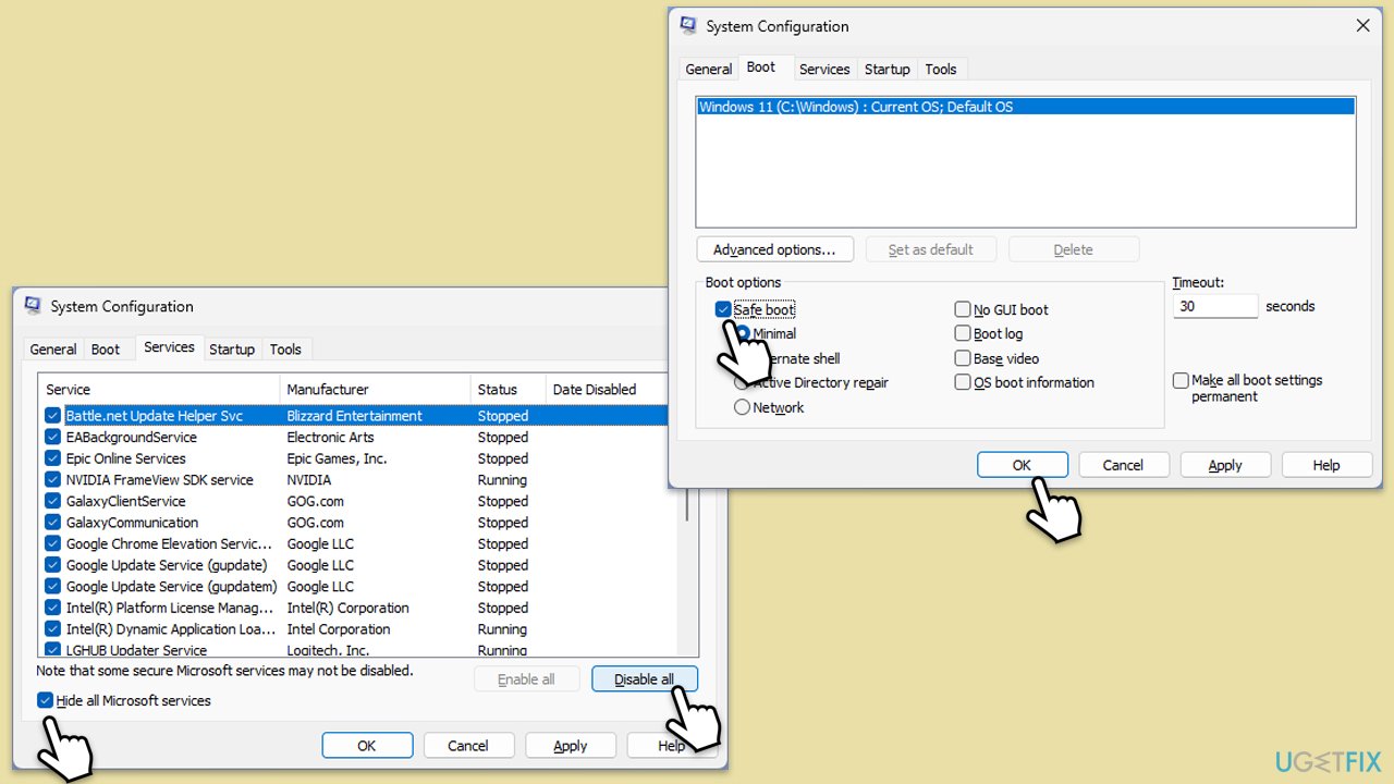 التمهيد النظيف (Clean Boot)
