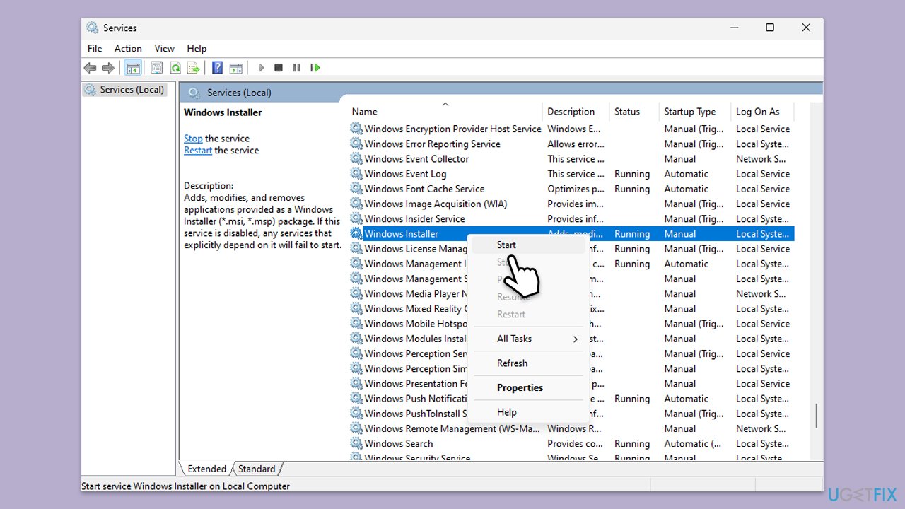 خدمة المثبت