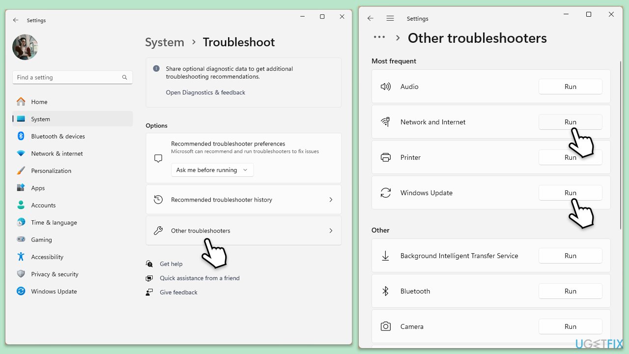 تشغيل مستكشفات الأخطاء ومصلحاتها