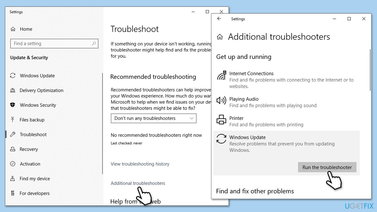 تشغيل مستكشف الأخطاء ومصلحها
