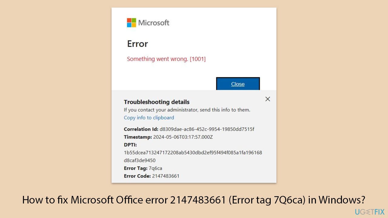 كيفية إصلاح خطأ Microsoft Office 2147483661 (علامة الخطأ 7Q6ca) في Windows