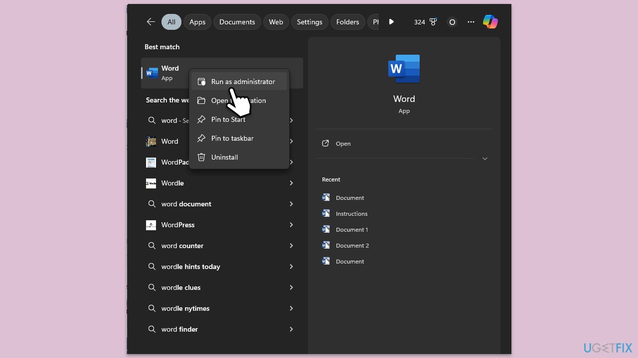 تشغيل كمسؤول