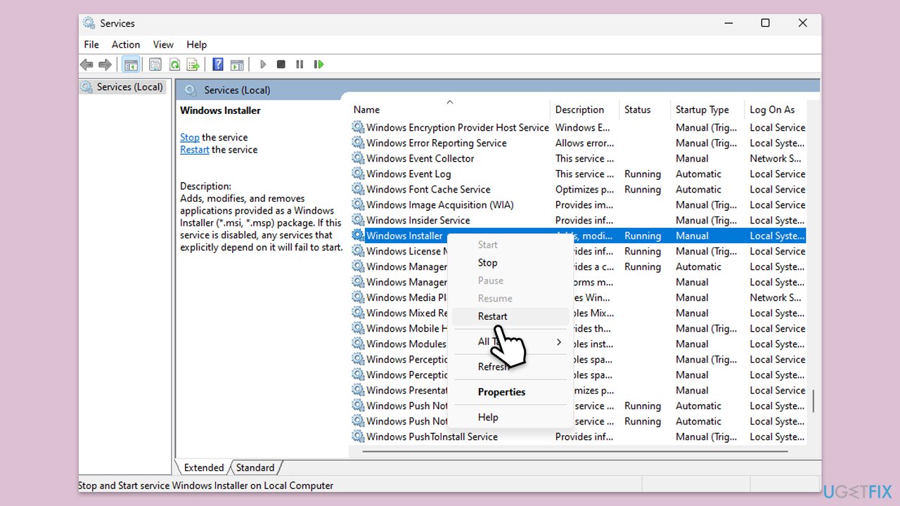 خدمة مثبت Windows