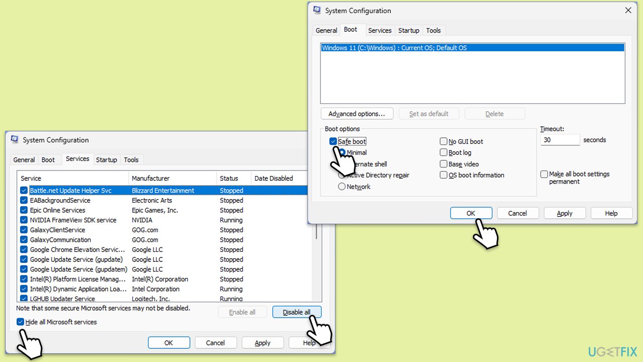 تمهيد نظيف (Clean Boot)