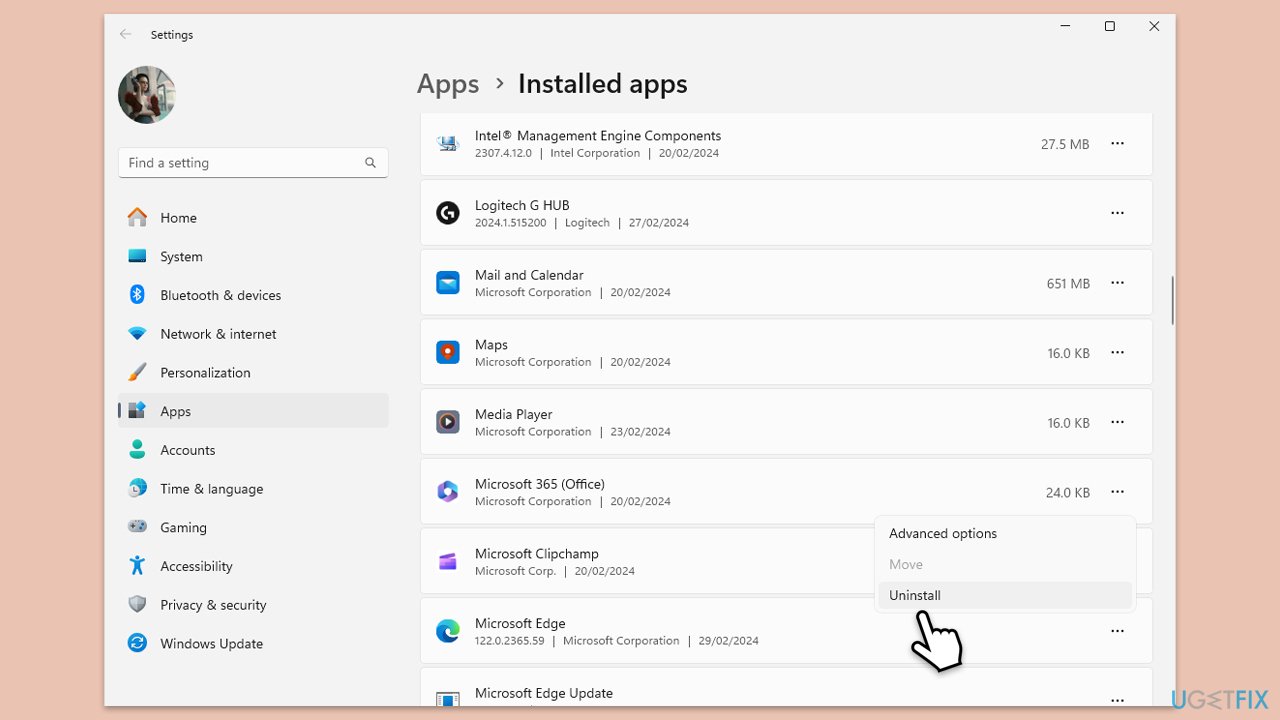 إعادة تثبيت Office