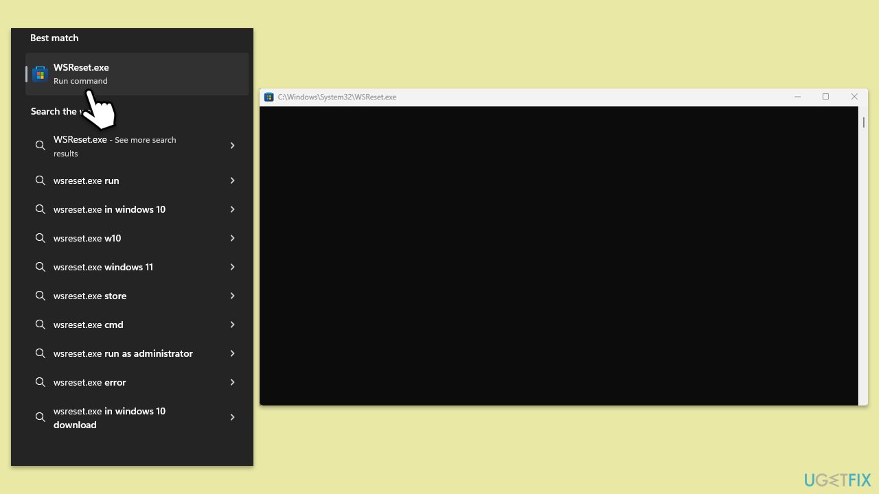 إعادة تعيين ذاكرة التخزين المؤقت للمتجر