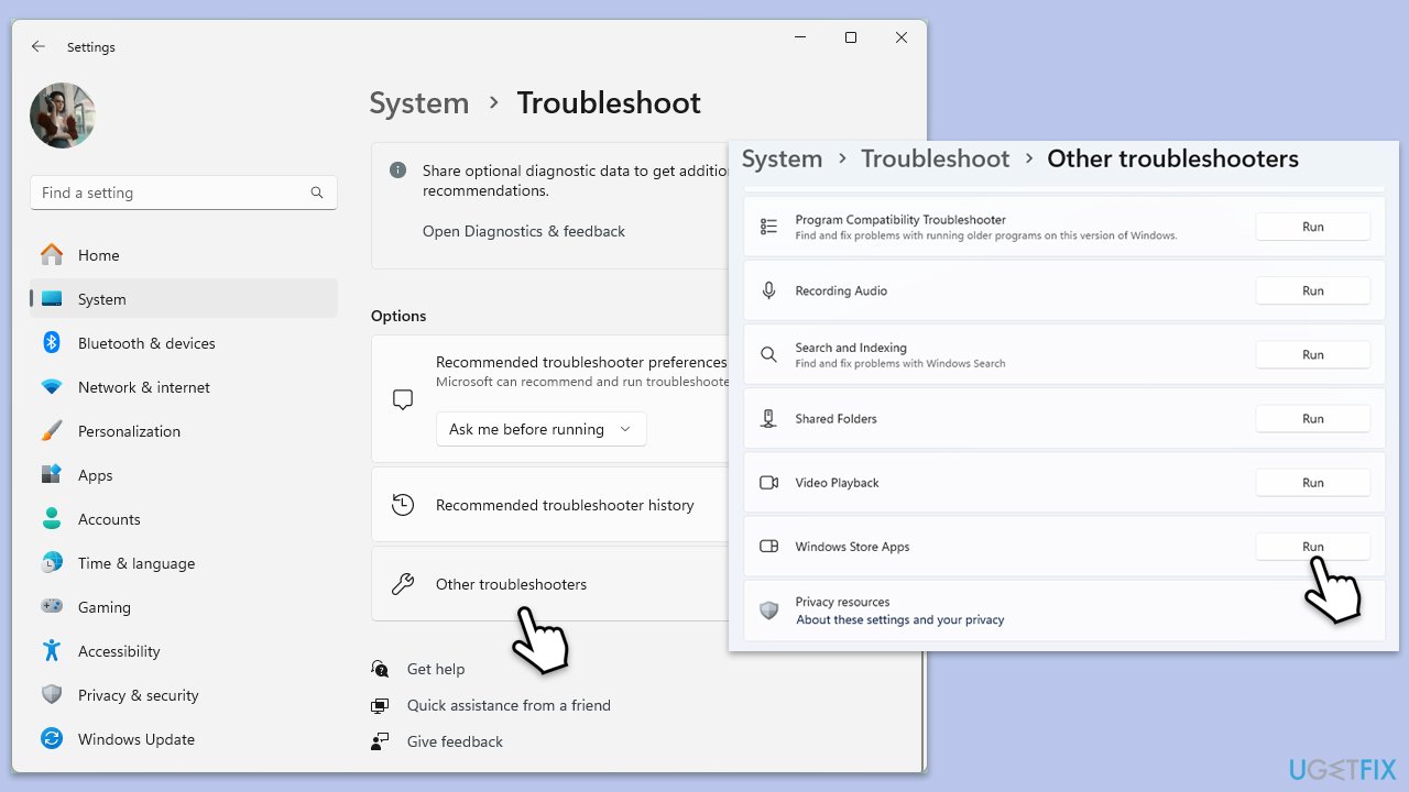 مستكشف أخطاء التحديث ومصلحها