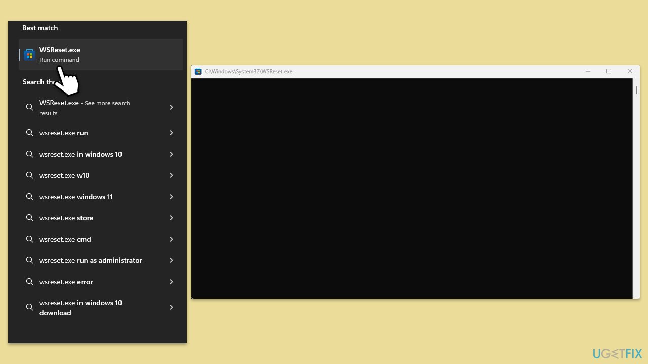 إعادة تعيين ذاكرة التخزين المؤقت للمتجر