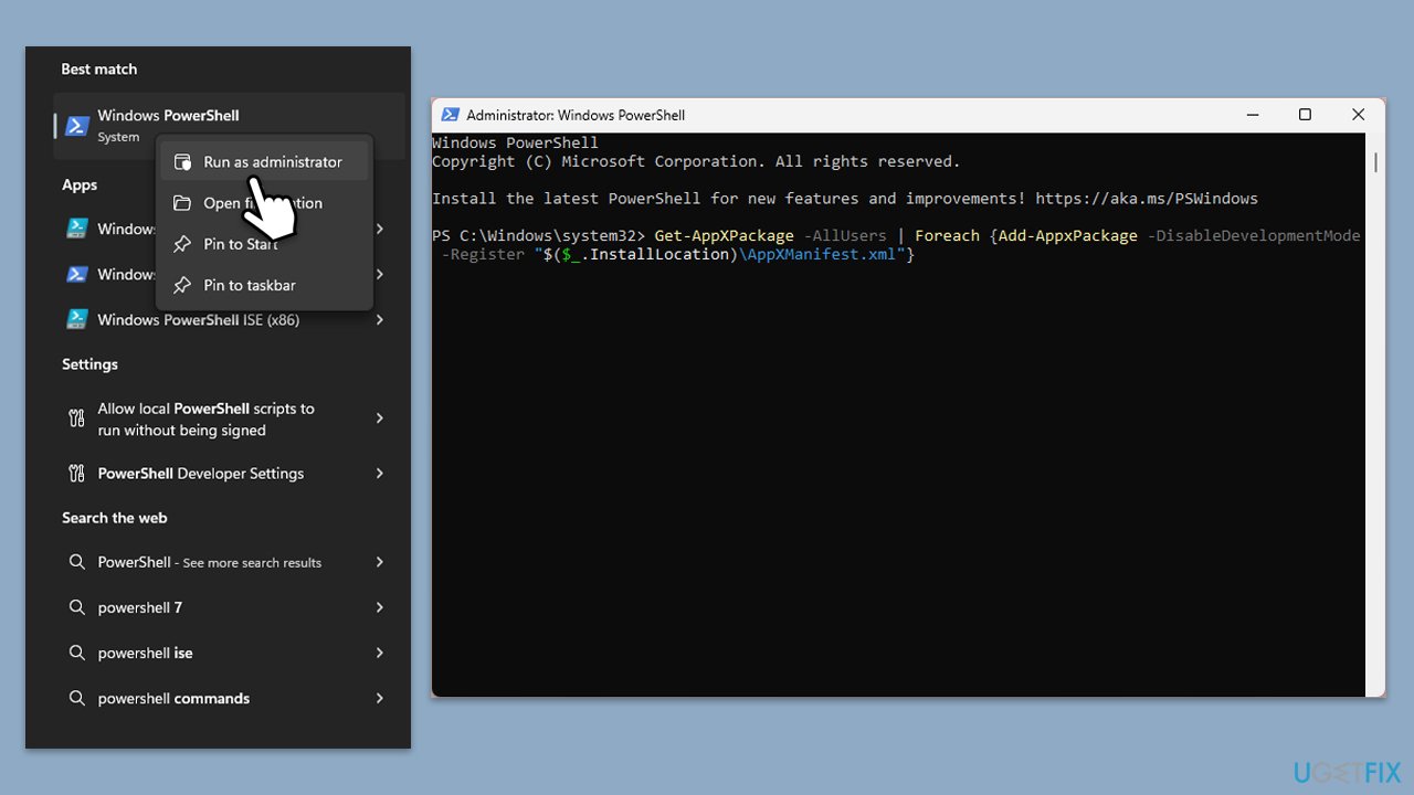 إعادة تسجيل متجر Microsoft