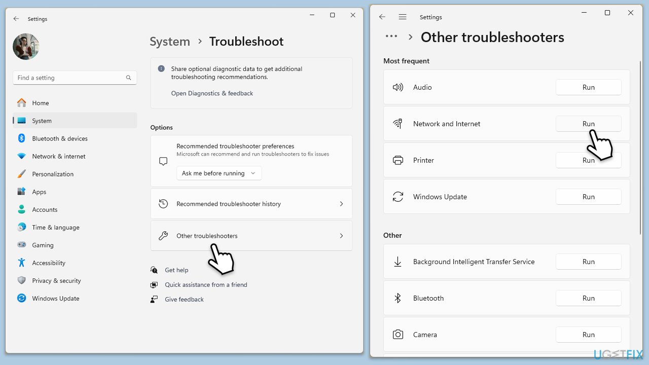مستكشف أخطاء الشبكة ومصلحها