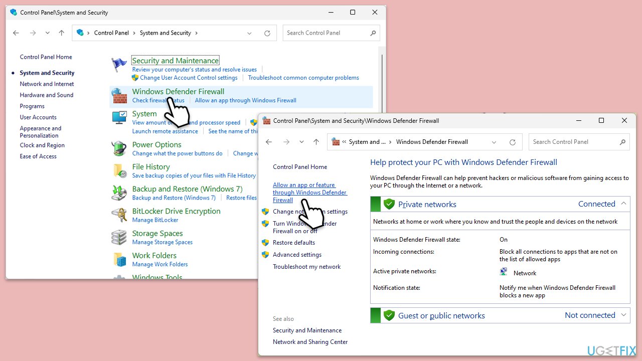 السماح عبر جدار الحماية