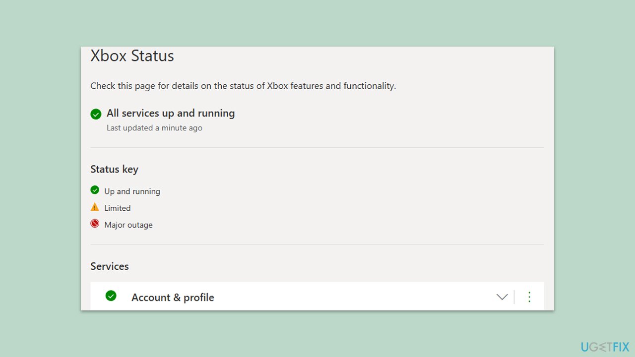 التحقق من حالة الخادم