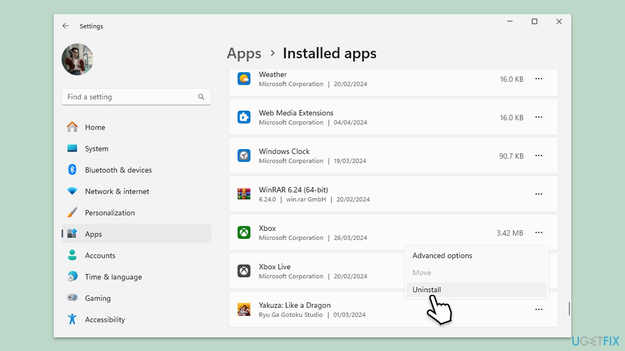 إعادة تثبيت تطبيق Xbox