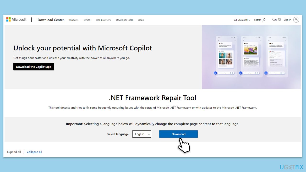 إصلاح .NET Framework