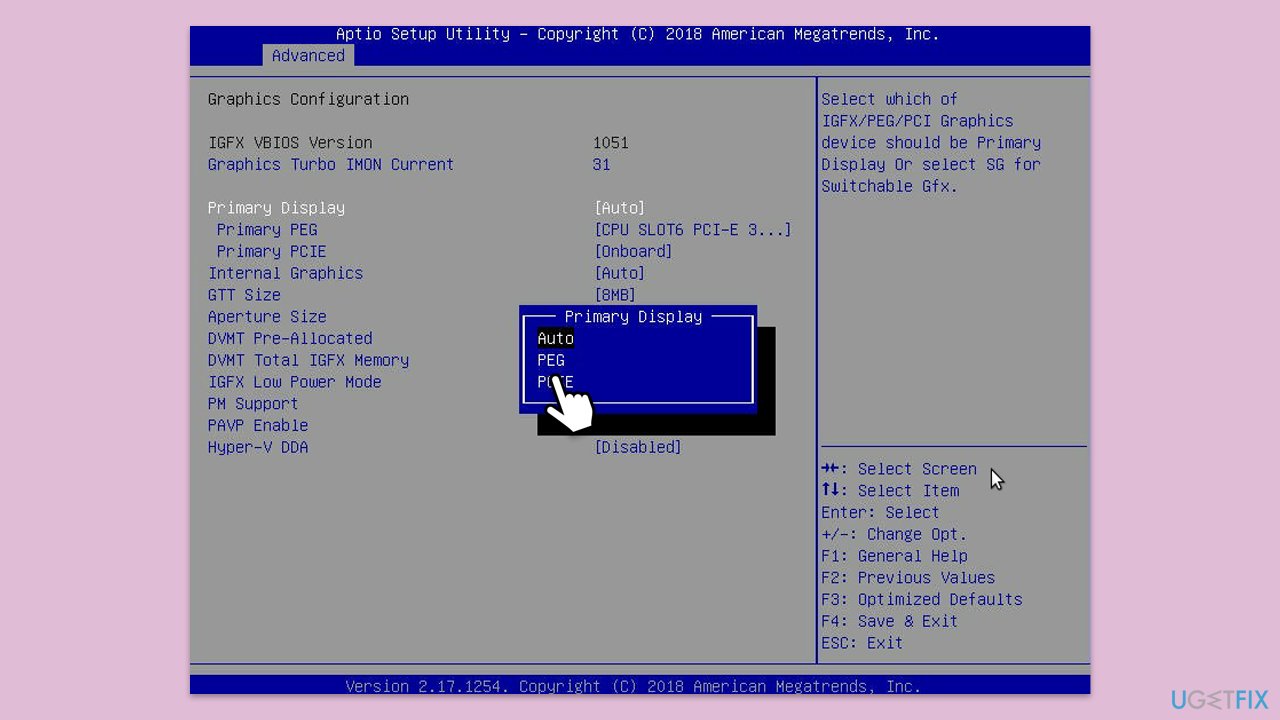 تعيين NVIDIA كـ GPU الافتراضي في BIOS