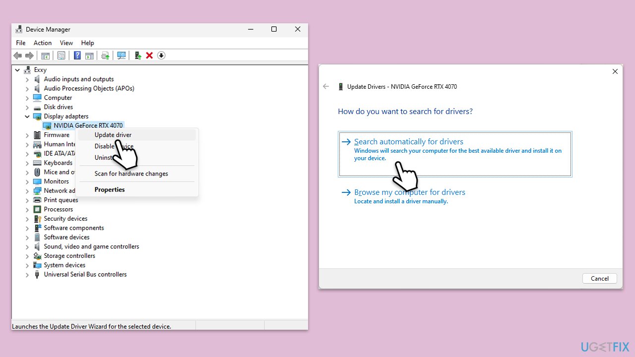 تحديث برامج تشغيل GPU