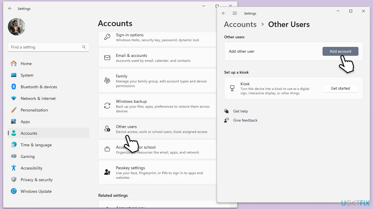 إنشاء مستخدم جديد