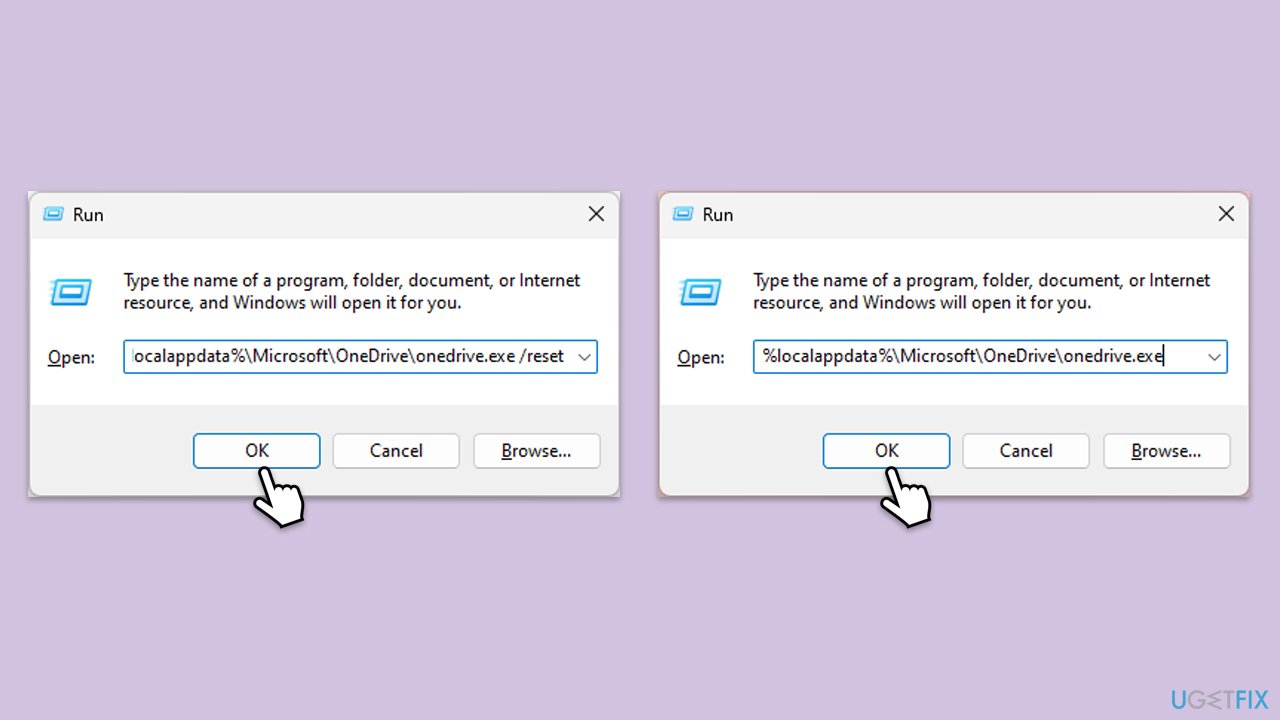 إعادة تعيين OneDrive