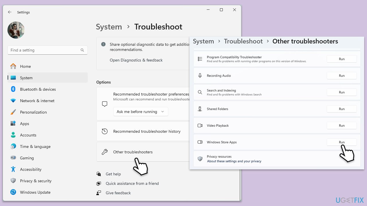 مستكشف أخطاء تطبيقات المتجر ومصلحها