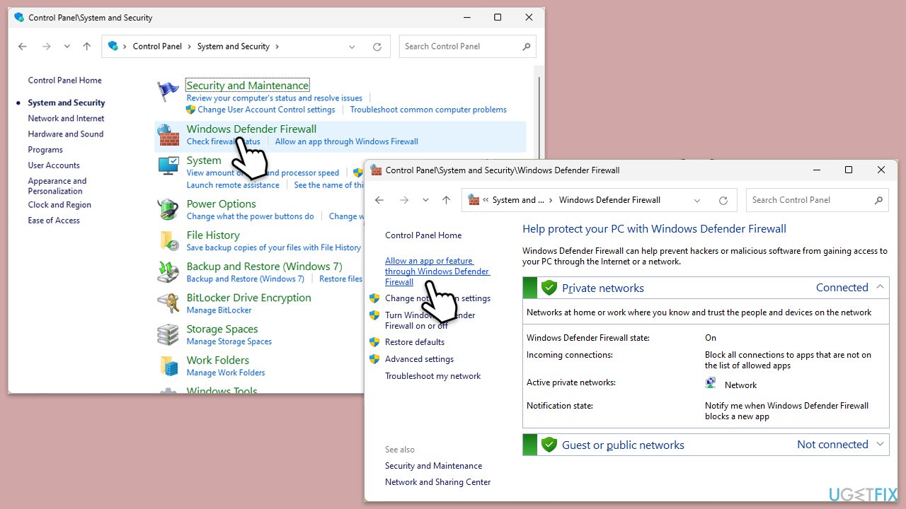 السماح بالمرور عبر جدار الحماية
