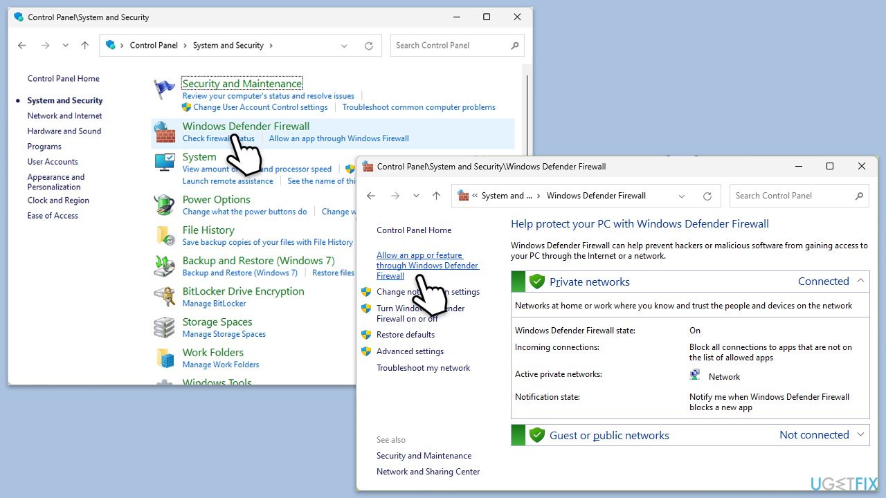 السماح عبر جدار الحماية