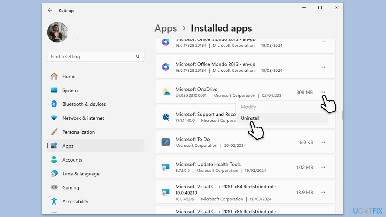 إعادة تثبيت OneDrive