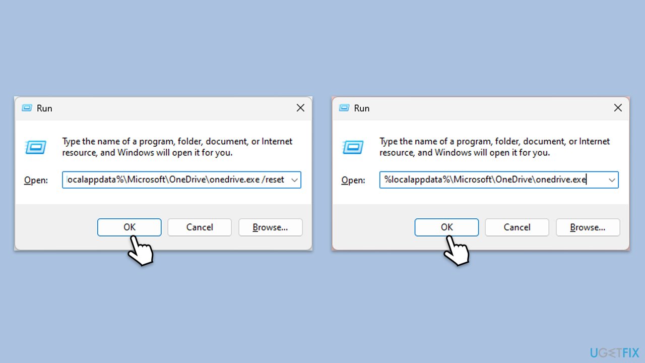 إعادة تعيين OneDrive